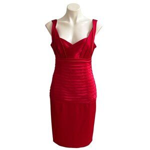 Calvin Klein Red Sleeveless Pleated Sheath Dress, Women's Size 10